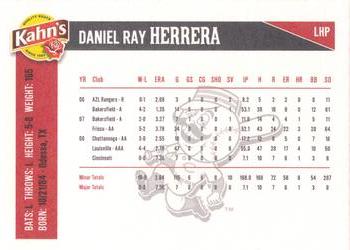 2009 Kahn's Cincinnati Reds #NNO Daniel Ray Herrera Back