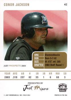 2004 Just Prospects #42 Conor Jackson Back