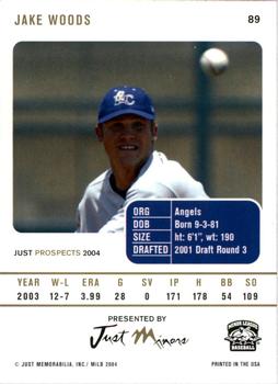 2004 Just Prospects #89 Jake Woods Back