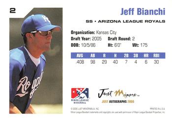 2006 Just Autographs #2 Jeff Bianchi Back