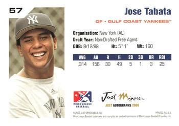 2006 Just Autographs #57 Jose Tabata Back
