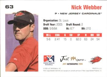 2006 Just Autographs #63 Nick Webber Back