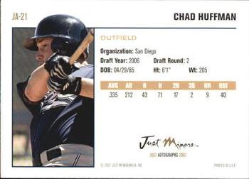 2007 Just Autographs #JA-21 Chad Huffman Back