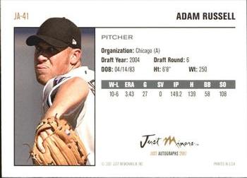 2007 Just Autographs #JA-41 Adam Russell Back