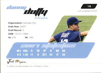 2008 Just Autographs #18 Danny Duffy Back