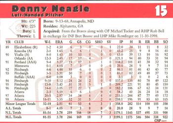 1999 Kahn's Cincinnati Reds #NNO Denny Neagle Back