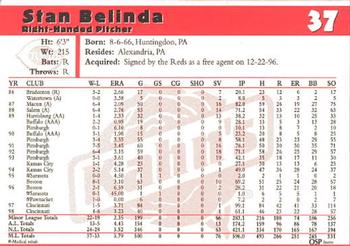1999 Kahn's Cincinnati Reds #NNO Stan Belinda Back