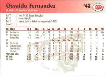 2001 Kahn's Cincinnati Reds #NNO Osvaldo Fernandez Back