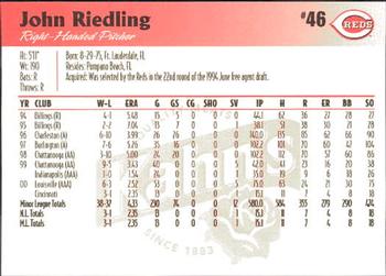 2001 Kahn's Cincinnati Reds #NNO John Riedling Back