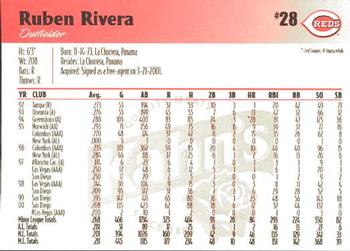 2001 Kahn's Cincinnati Reds #NNO Ruben Rivera Back
