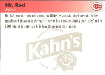 2001 Kahn's Cincinnati Reds #NNO Mr. Red Back