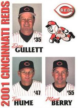 2001 Kahn's Cincinnati Reds #NNO Don Gullett / Tom Hume / Mark Berry Front