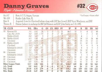 2002 Kahn's Cincinnati Reds #NNO Danny Graves Back