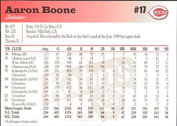 2002 Kahn's Cincinnati Reds #NNO Aaron Boone Back