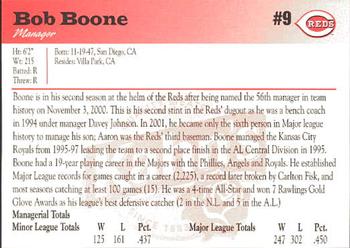 2002 Kahn's Cincinnati Reds #NNO Bob Boone Back