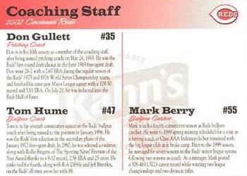 2002 Kahn's Cincinnati Reds #NNO Don Gullett / Tom Hume / Mark Berry Back