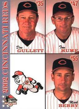 2002 Kahn's Cincinnati Reds #NNO Don Gullett / Tom Hume / Mark Berry Front