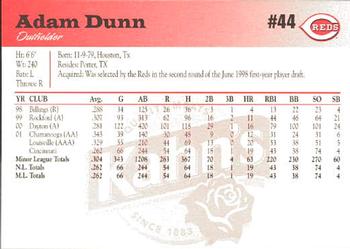 2002 Kahn's Cincinnati Reds #NNO Adam Dunn Back