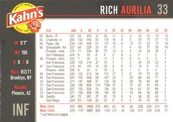 2005 Kahn's Cincinnati Reds #NNO Rich Aurilia Back
