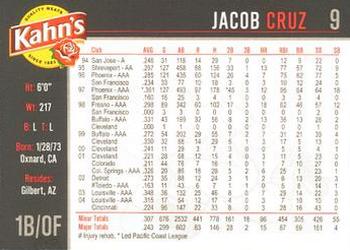 2005 Kahn's Cincinnati Reds #NNO Jacob Cruz Back