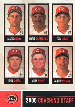 2005 Kahn's Cincinnati Reds #NNO Mark Berry / Chris Chambliss / Tom Hume / John Moses / Vern Ruhle / Randy Whisler Front