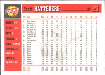 2007 Kahn's Cincinnati Reds #NNO Scott Hatteberg Back