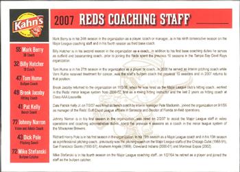 2007 Kahn's Cincinnati Reds #NNO Mark Berry / Billy Hatcher / Tom Hume / Brook Jacoby / Pat Kelly / Dick Pole Back