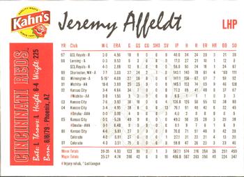 2008 Kahn's Cincinnati Reds #NNO Jeremy Affeldt Back
