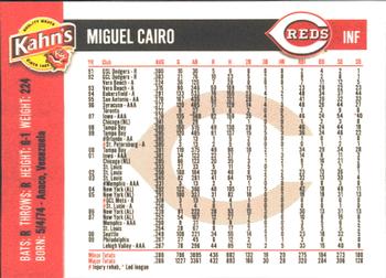 2010 Kahn's Cincinnati Reds #NNO Miguel Cairo Back