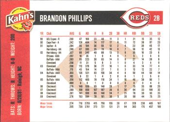 2010 Kahn's Cincinnati Reds #NNO Brandon Phillips Back