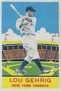 1933 DeLong Gum (R333) #7 Lou Gehrig Front