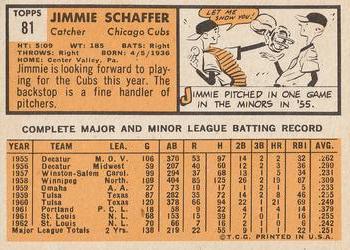 1963 Topps #81 Jimmie Schaffer Back