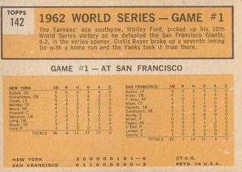 1963 Topps #142 World Series Game #1: Yanks' Ford Wins Series Opener Back