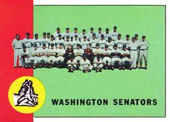 1963 Topps #131 Washington Senators Front