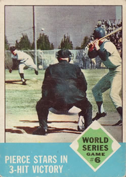 1963 Topps #147 World Series Game #6: Pierce Stars in 3-Hit Victory Front