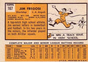 1963 Topps #167 Jim Fregosi Back