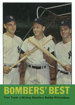 1963 Topps #173 Bomber's Best (Mickey Mantle / Bobby Richardson / Tom Tresh) Front