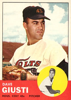 1963 Topps #189 Dave Giusti Front