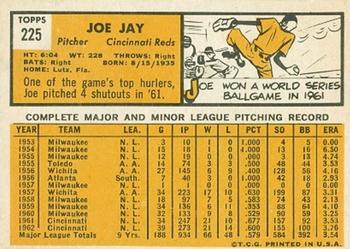 1963 Topps #225 Joe Jay Back