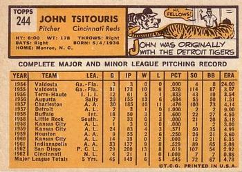 1963 Topps #244 John Tsitouris Back