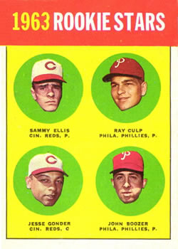1963 Topps #29 1963 Rookie Stars (Sammy Ellis / Ray Culp / Jesse Gonder / John Boozer) Front