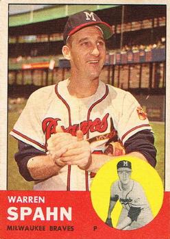 1963 Topps #320 Warren Spahn Front