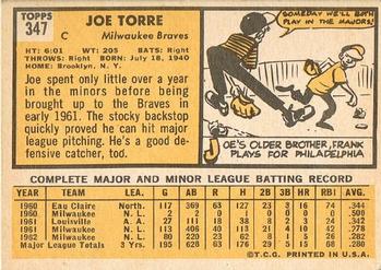 1963 Topps #347 Joe Torre Back