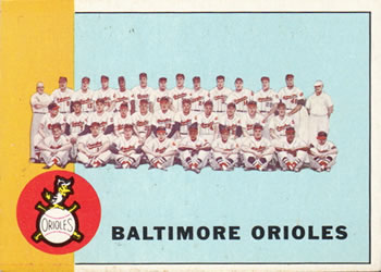 1963 Topps #377 Baltimore Orioles Front