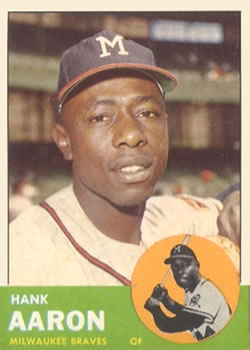 1963 Topps #390 Hank Aaron Front