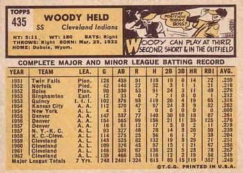 1963 Topps #435 Woodie Held Back