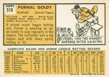 1963 Topps #516 Purnal Goldy Back