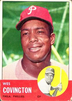 1963 Topps #529 Wes Covington Front