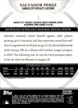 2011 Bowman Sterling #3 Salvador Perez Back