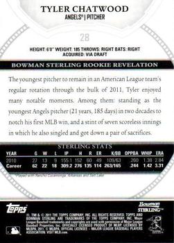 2011 Bowman Sterling #28 Tyler Chatwood Back